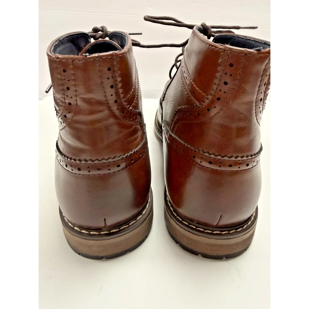 Freeman Mens Wingtip Chukka Boots Brown Lace Up Dress Casual Comfort Size 12M